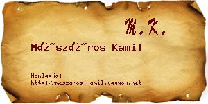 Mészáros Kamil névjegykártya